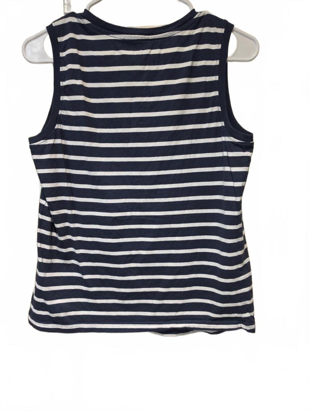 PACT 100% Organic Cotton Navy & White Stripe Sleeveless Tank Top Women's Medium - Picture 5 of 5